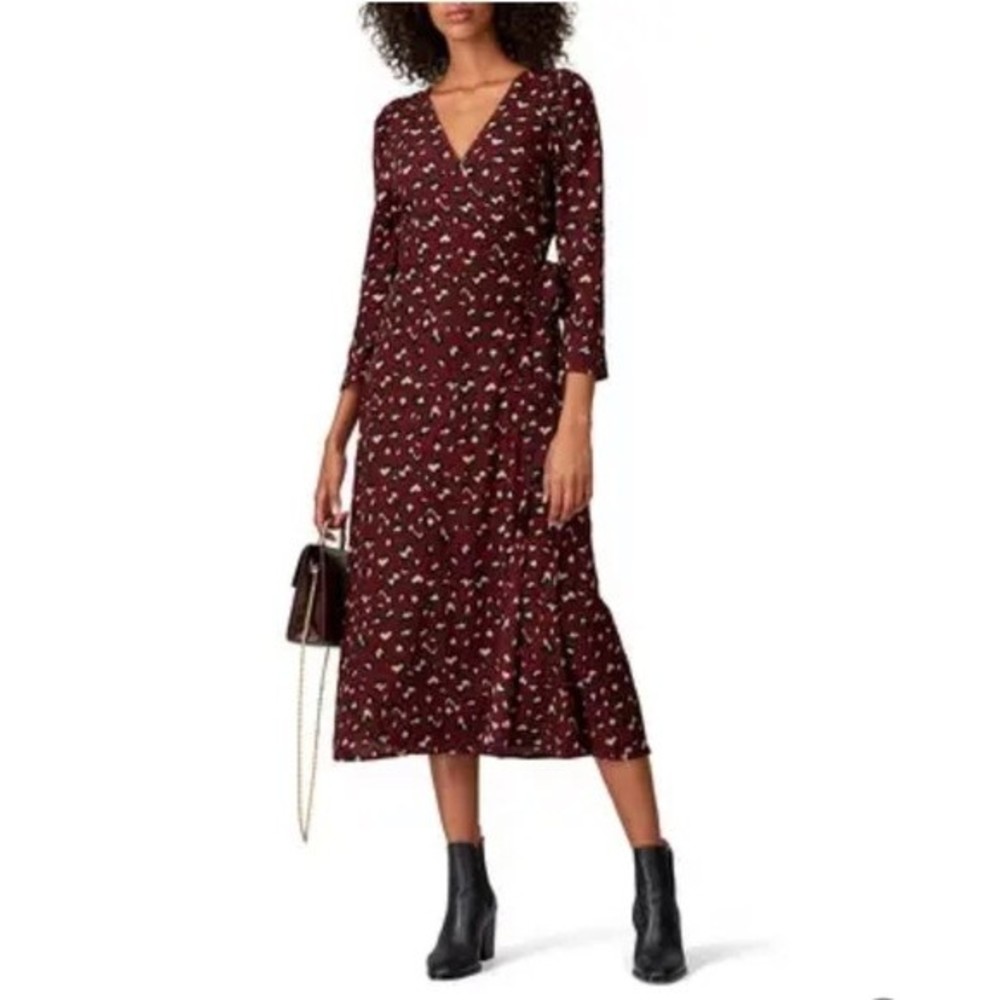 Cleobella Women's Miles Wrap Dress Maroon Leopard XS